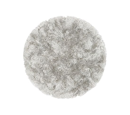 Tapis À Poils Longs Rond Bright Gris  150 Cm Rond