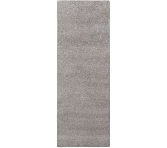 Tapis De Couloir En Laine Bent Gris 80x250 Cm