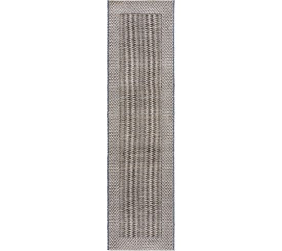 Tapis De Couloir Extérieur et Intérieur River Beige/bleu 67x240 Cm