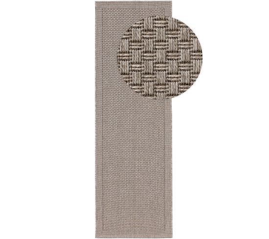 Tapis De Couloir Extérieur et Intérieur Naoto Gris Clair 80x240 Cm