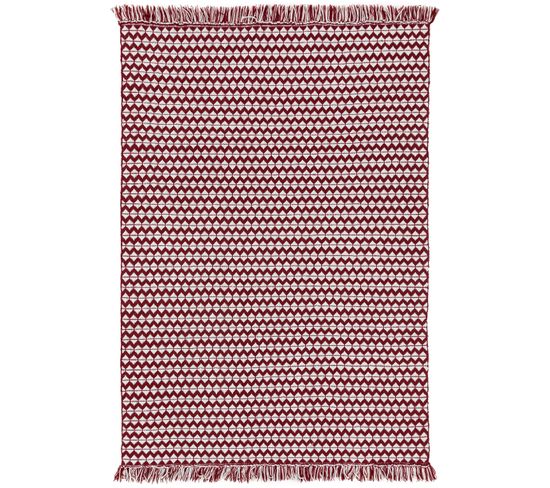 Tapis Fabriqué À Partir De Matériaux Recyclés Morty Rouge 120x170 Cm