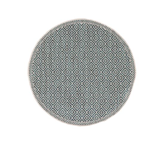 Tapis D'extérieur et Intérieur Rond Cleo Bleu  150 Cm Rond