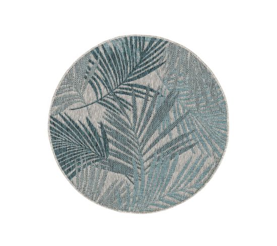 Tapis D'extérieur et Intérieur Rond Cleo Bleu  150 Cm Rond