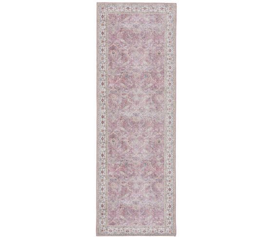 Tapis De Couloir Laury Rose 80x240 Cm