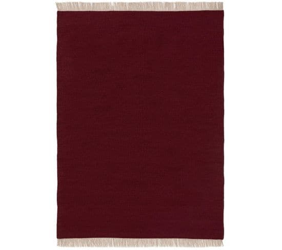 Tapis De Laine Liv Rouge Foncé 80x150 Cm