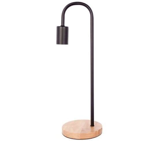 Lampe à Poser Bois et Métal "vinara" 47cm Noir