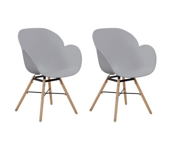 Lot De 2 Chaises Design "amalia" 83cm Gris