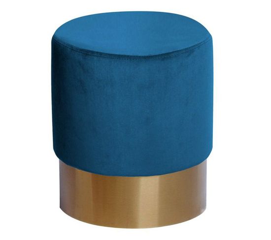 Pouf Rond Design "nano" 42cm Bleu