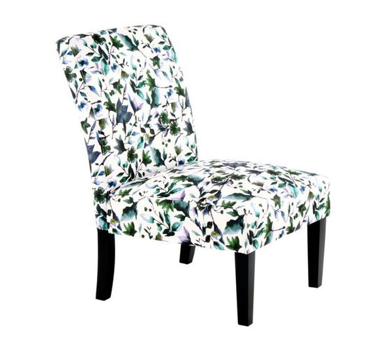 Fauteuil Design Imprimé "indira" 92cm Beige et Vert