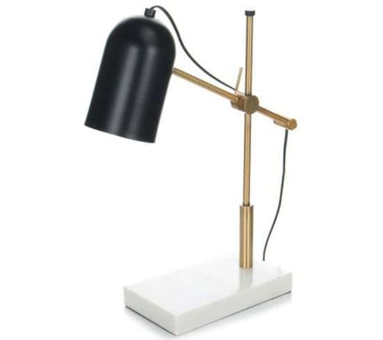 Lampe à Poser En Marbre "spiro" 54cm Noir