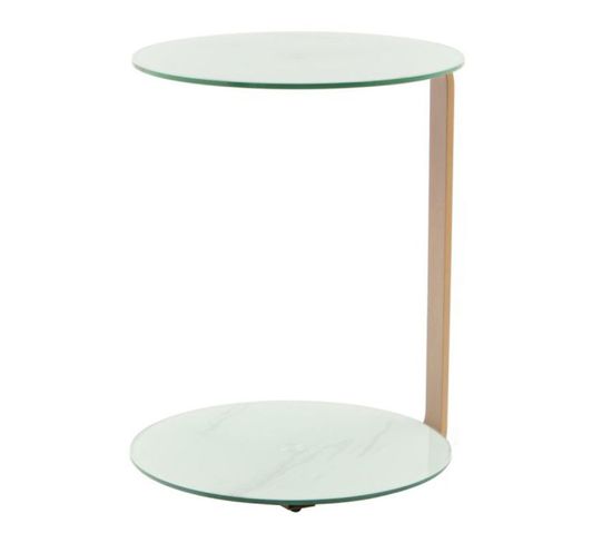 Table D'appoint Design "quentin" 53cm Or et Blanc