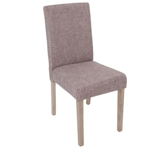 2x Chaise De Séjour Littau ~ Tissu Gris, Pieds: Structure Chêne