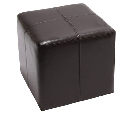 Pouf Dé, Tabouret Onex, 36x36x36cm, Marron