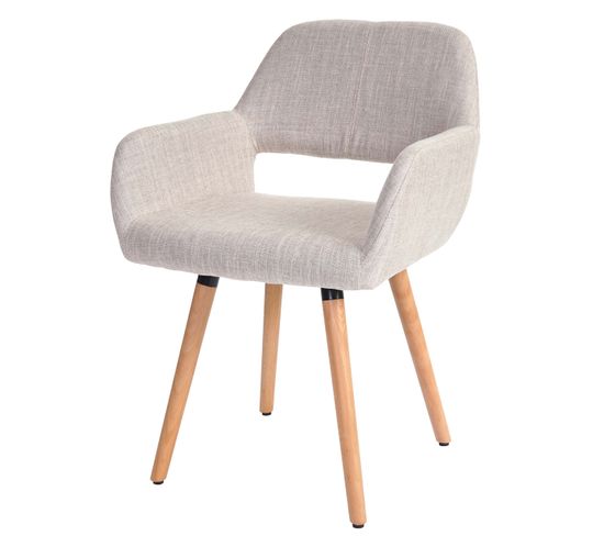 6x Chaise De Salle à Manger Altena Ii, Fauteuil ~ Tissu, Crème/gris