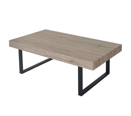 Table Basse De Salon Kos T576, Mvg 40x110x60cm ~ San Remo, Pieds Métalliques Foncés