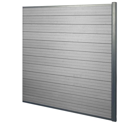 Wpc Pare-vue Sarthe, Aluminium Premium ~ Élément D'élargissement, 1,85m, Gris