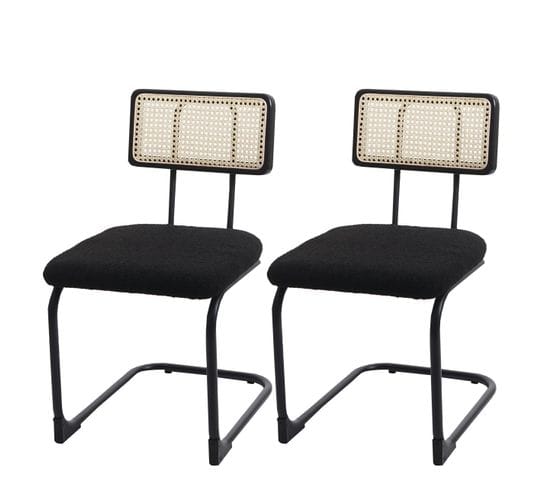 Lot De 2 Chaises À Piétement Luge Hwc-k88 Certifiée Fsc Bois Noir