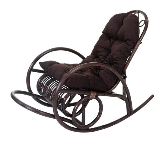 Fauteuil à Bascule Hwc-c40 Marron Coussin Marron