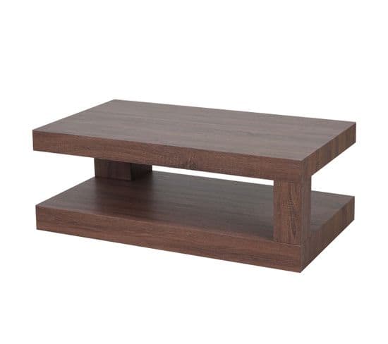 Table Basse De Salon Hwc-a32, Structure 3d Mvg 40x110x60cm ~ Aspect Chêne Marron