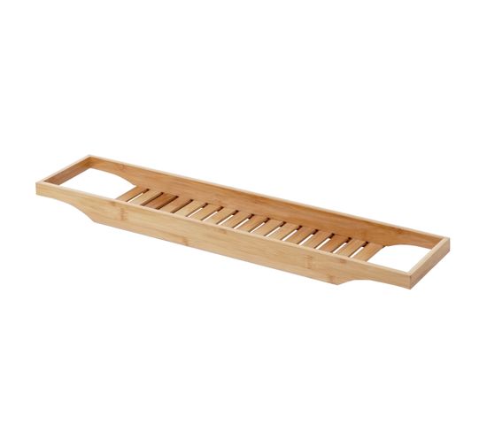 Planche Pour Baignoire Hwc-b73, Rack De Dépose, Support Baignoire, Bambou 5x67x15cm