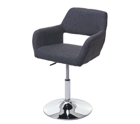 Chaise De Salle à Manger Hwc-a50 Iii Tissu Gris Foncé Pied En Métal Aspect Chromé