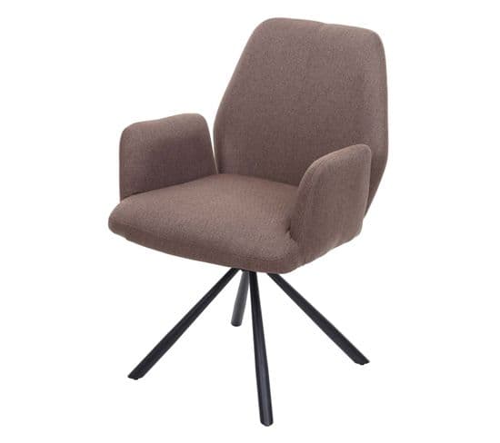 Chaise De Salle À  Manger Hwc-h71 Tissu Textile Acier Brun