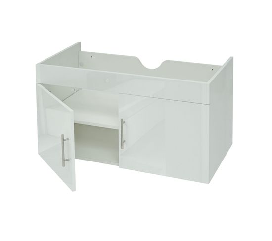 Meuble Sous-lavabo Hwc-d16 Brillant 90cm Blanc