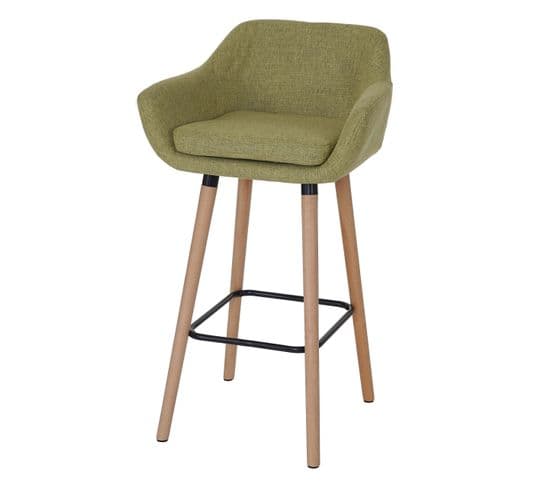 Tabouret De Bar Malmö T381, Chaise De Bar Tabouret De Comptoir ~ Textile, Vert Clair