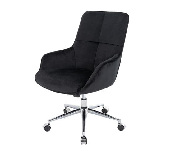 Chaise De Bureau Hwc-j64 Velours Noir