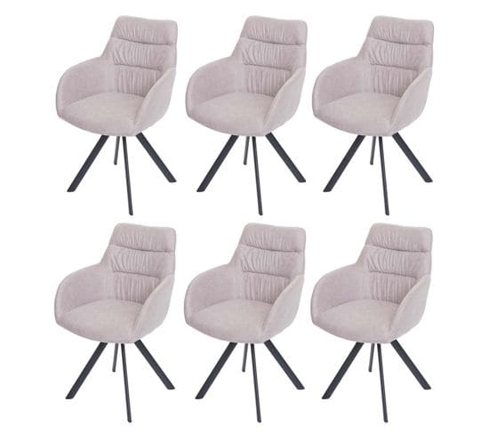 Lot De 6 Chaises De Salle à Manger Hwc-j69 Velours Crème-beige