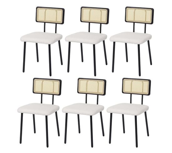 Lot De 6 Chaises De Salle À Manger Hwc-k88 Certifié Fsc Bois Blanc