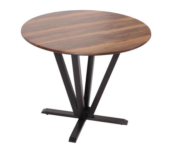 Table De Bistrot Hwc-m56 Ø92cm Aspect Marbre/pierre Piètement Clair