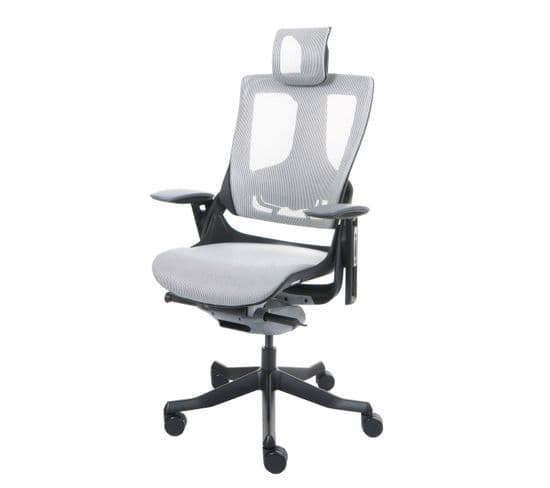 Chaise De Bureau Merryfair Wau 2 Ergonomique Blanc-gris Piètement Noir