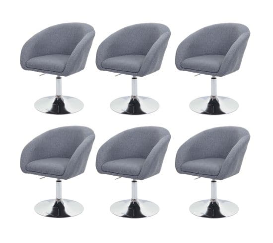 Lot De 6 Chaises De Salle à Manger Hwc-f19 Tissu/textile Gris Foncé