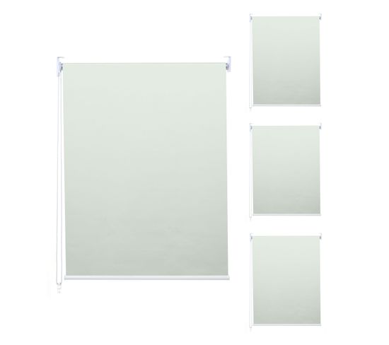 Lot De 4 Stores à Enroulement Hwc-d52 100x160cm Protection Solaire Opaque Crème