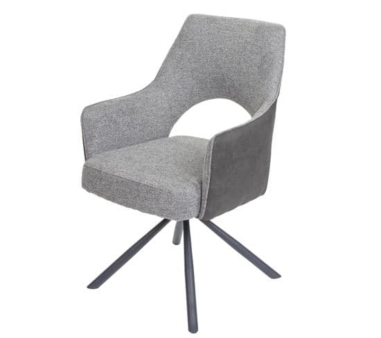 Chaise De Salle à Manger Hwc-k30 Pivotante Gris Gris Foncé