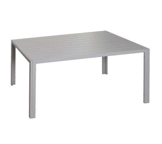 Table De Jardin En Aluminium Hwc-n40 Résistant Aux Intempéries 140x80cm Gris Clair