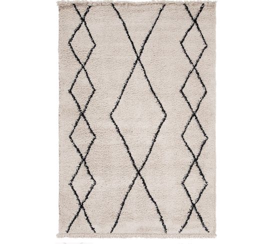 Tapis style berbère BEDOUN - Beige - 160x230 Cm