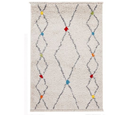 Tapis style berbère PASHTUN - Multicolore - 135x190 Cm