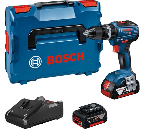 Perceuse-visseuse à Percussion 18v Gsb 18v-55 + 2 Batteries 4ah + Chargeur + Coffret L-boxx - Bosch