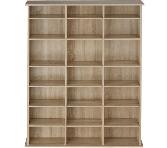 Étagère Bibliothèque Stevie 105,5x19x136,5cm - Bois Clair, Chêne Sonoma