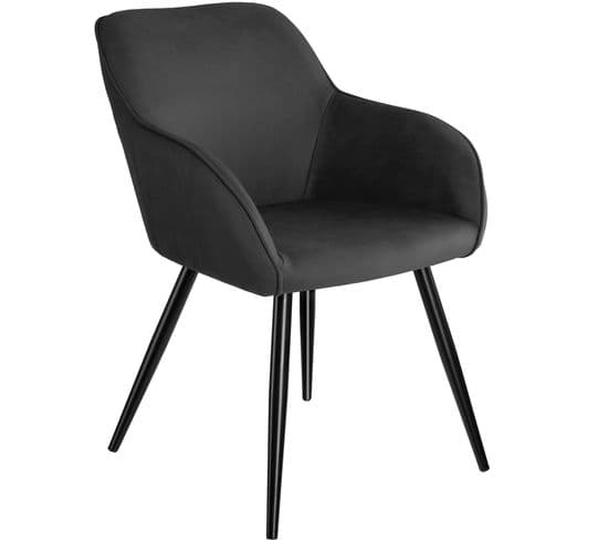 Chaise Marilyn Tissu  - Anthracite-noir