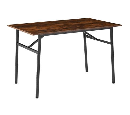 Table De Salle À Manger Industrielle Swansea 120x75x76cm - Bois Foncé Industriel, Rustique