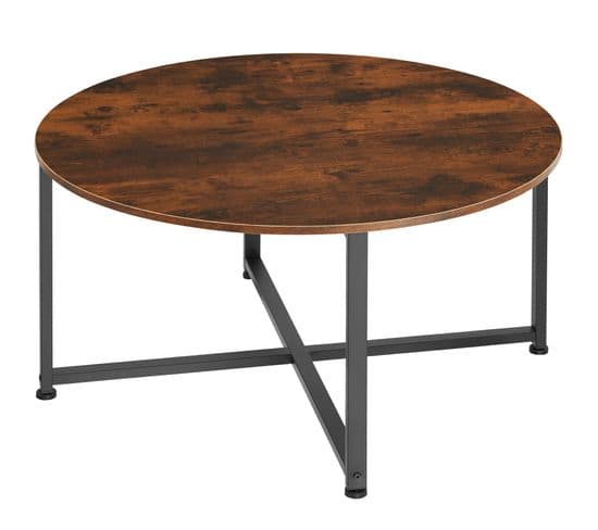 Table Basse Aberdeen 88,5x47cm - Bois Foncé Industriel, Rustique