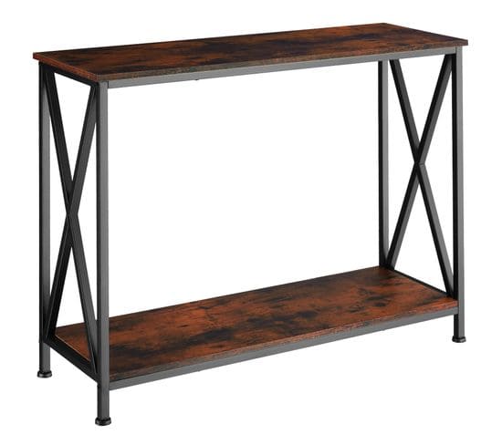 Table Console Tacoma 100 X 35 X 80,5cm - Bois Foncé Industriel, Rustique