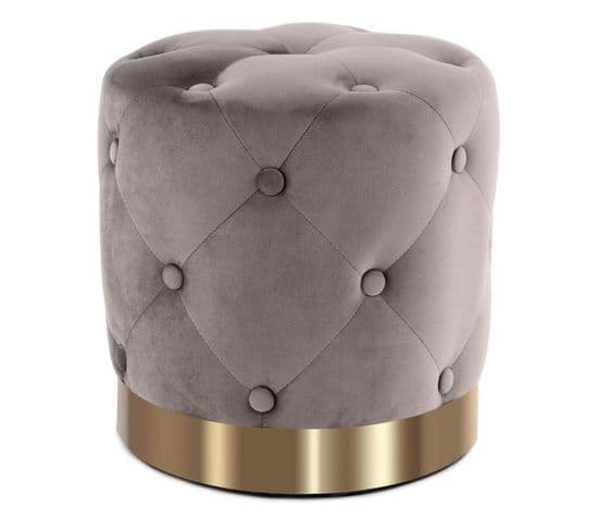 Pouf Rond Design "piano" 40cm Taupe