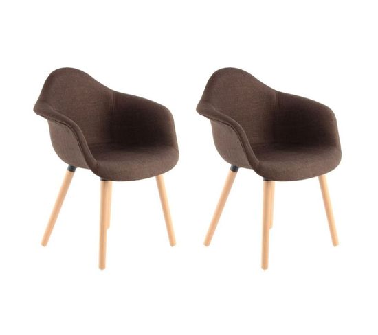 Lot De 2 Chaises Design "winston" 80cm Marron