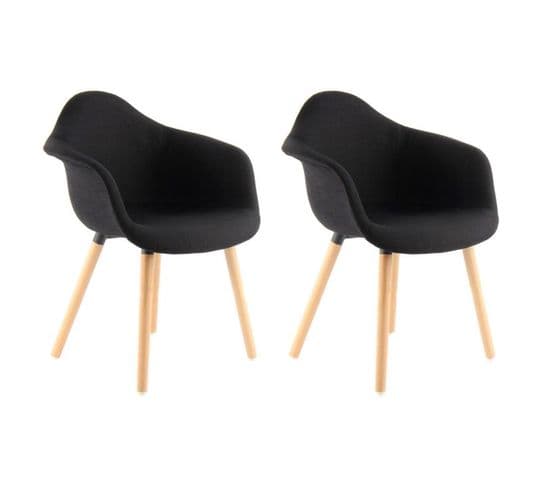 Lot De 2 Chaises Design "winston" 80cm Noir