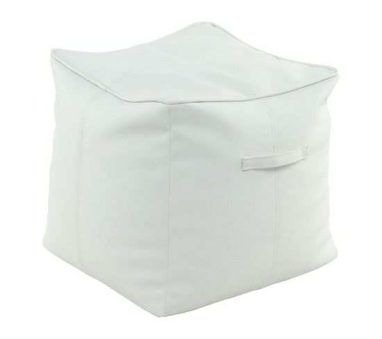 Pouf Carré Design "travis" 45cm Blanc