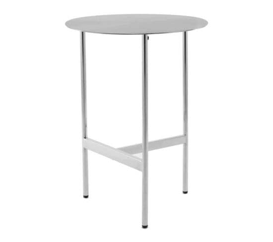 Table D'appoint Ronde Design "pema" 54cm Argent